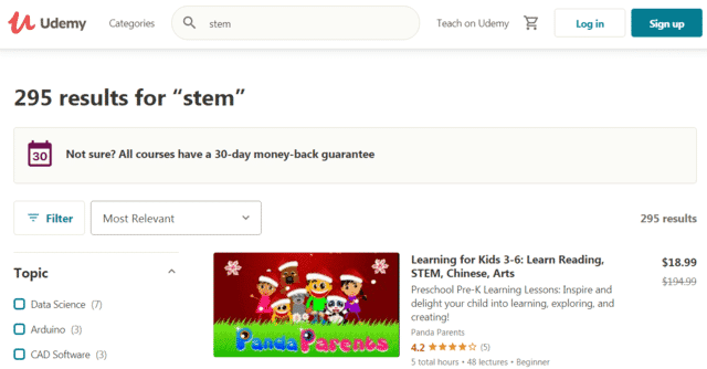 udemy learn stem lessons online