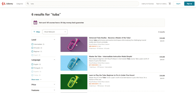 udemy learn tuba lessons online