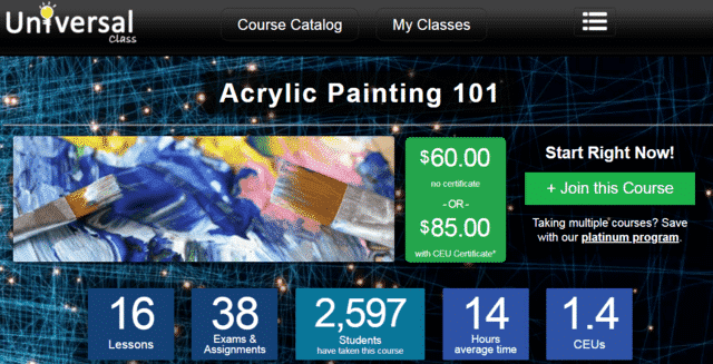 universalclass learn acrylic painting lessons online