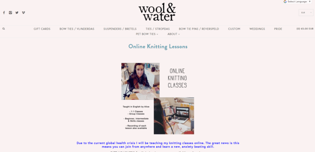 woolandwater learn knitting lessons online