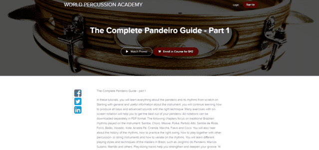 worldpercussion learn pandeiro lessons online