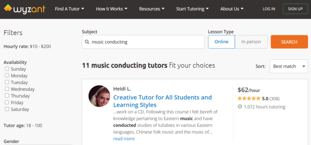 Wyzant Learn Music Conducting Lessons Online