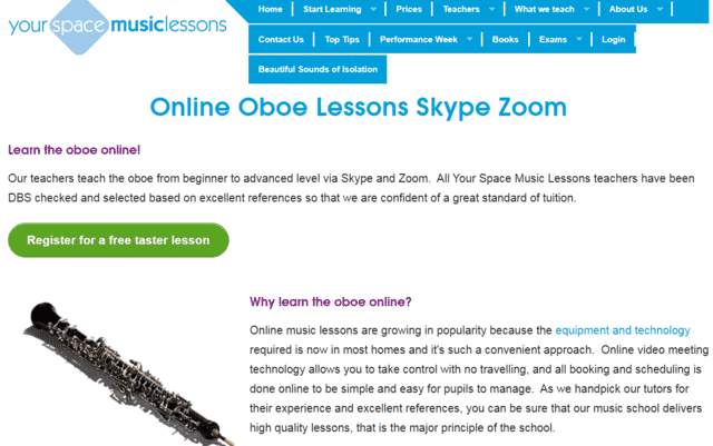 Yourspacemusiclessons Learn Oboe Lessons Online