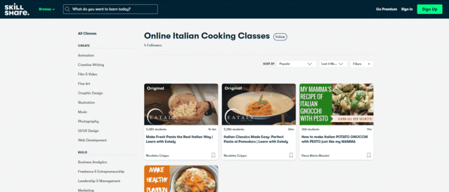skillshare learn italian cooking lessons online