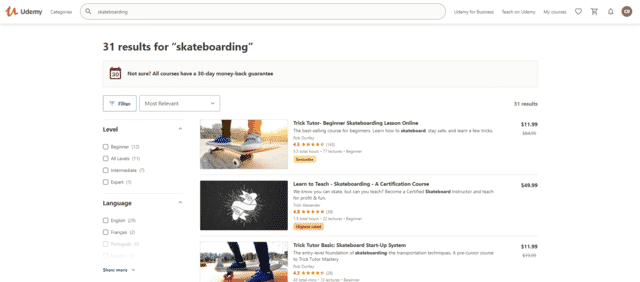 udemy learn skateboarding lessons online