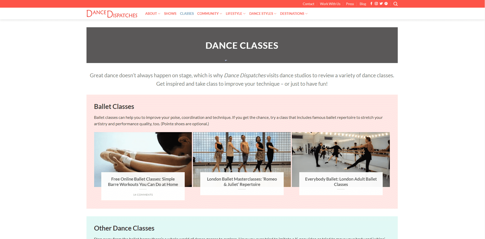 DanceDispatches.com Ballet Lessons for Beginners