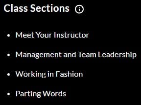 MasterClass Anna Wintour Class Sections