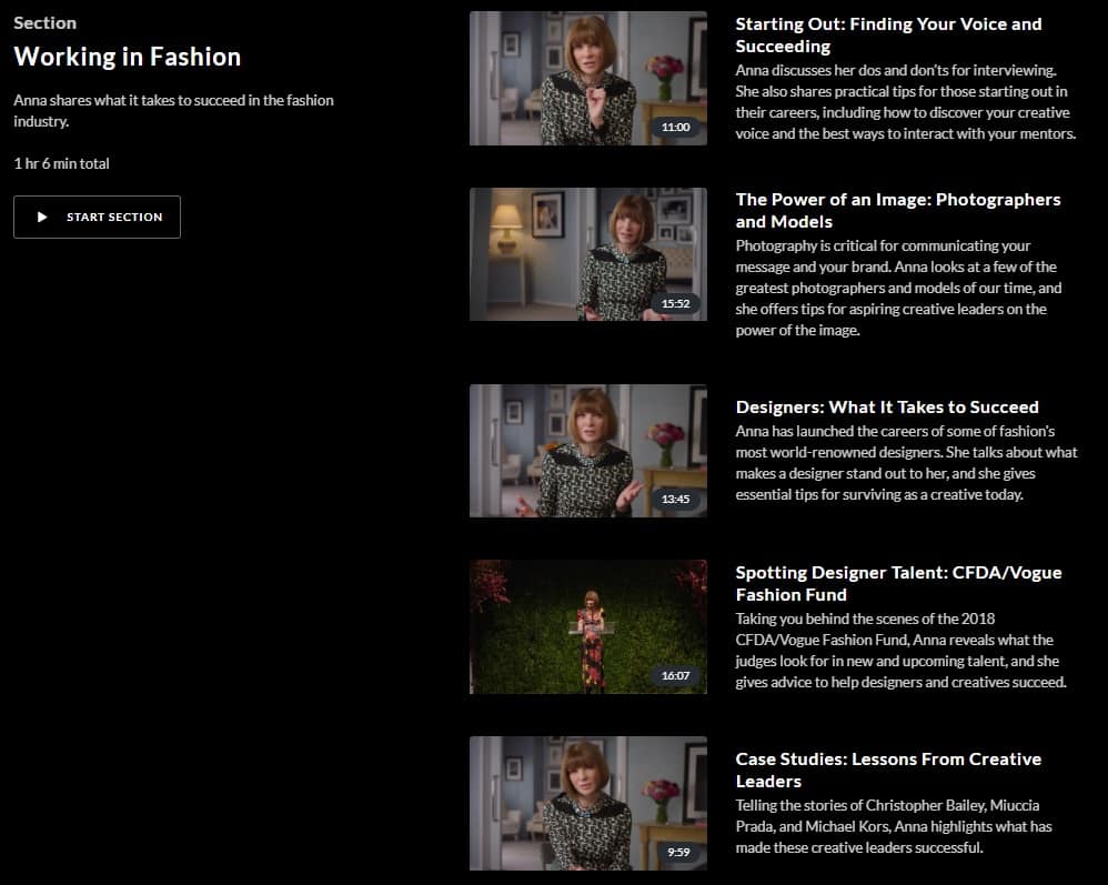 MasterClass Anna Wintour Working In Fashion