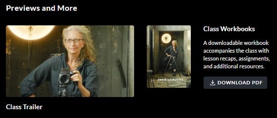 MasterClass Annie Leibovitz Workbook