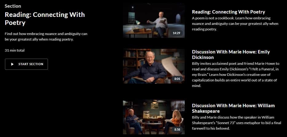 MasterClass Billy Collins Reading - Connecting With Poetry