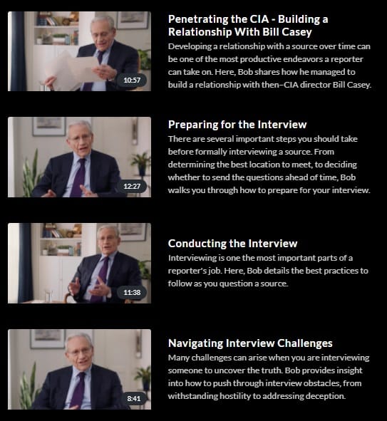 MasterClass Bob Woodward Working With Sources 2