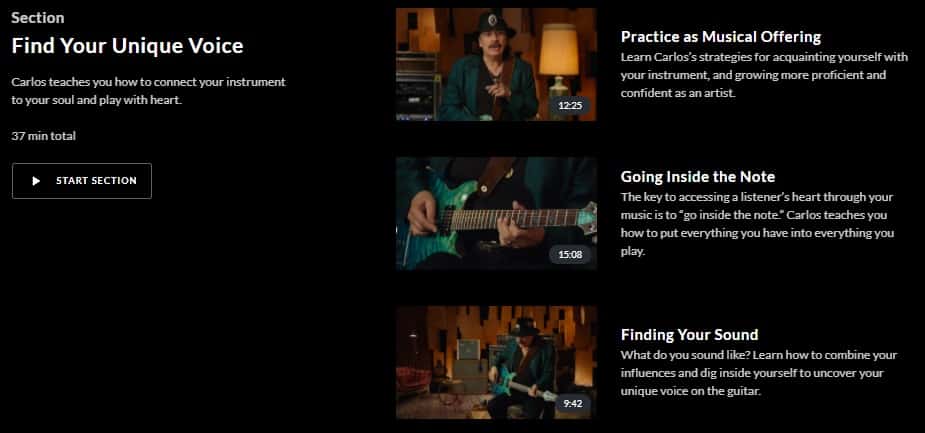 MasterClass Carlos Santana Find Unique Voice