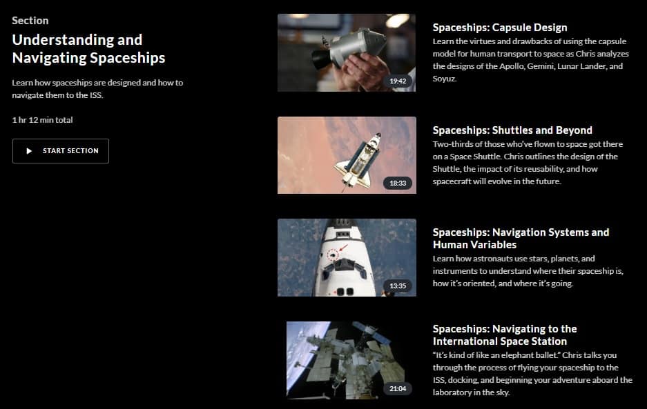 MasterClass Chris Hadfield Spaceships
