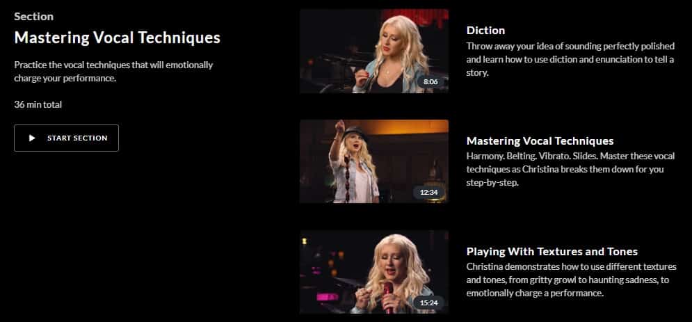 MasterClass Christina Aguilera Mastering Vocal Techniques