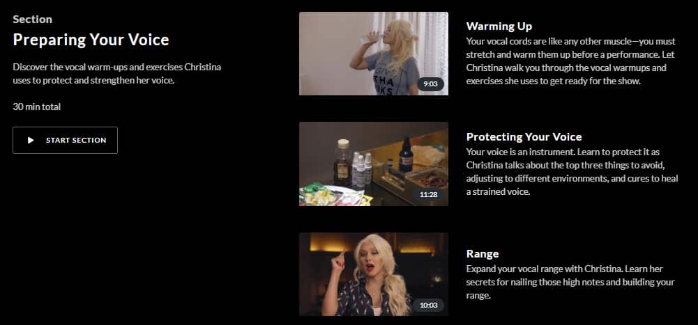 MasterClass Christina Aguilera Preparing Voice