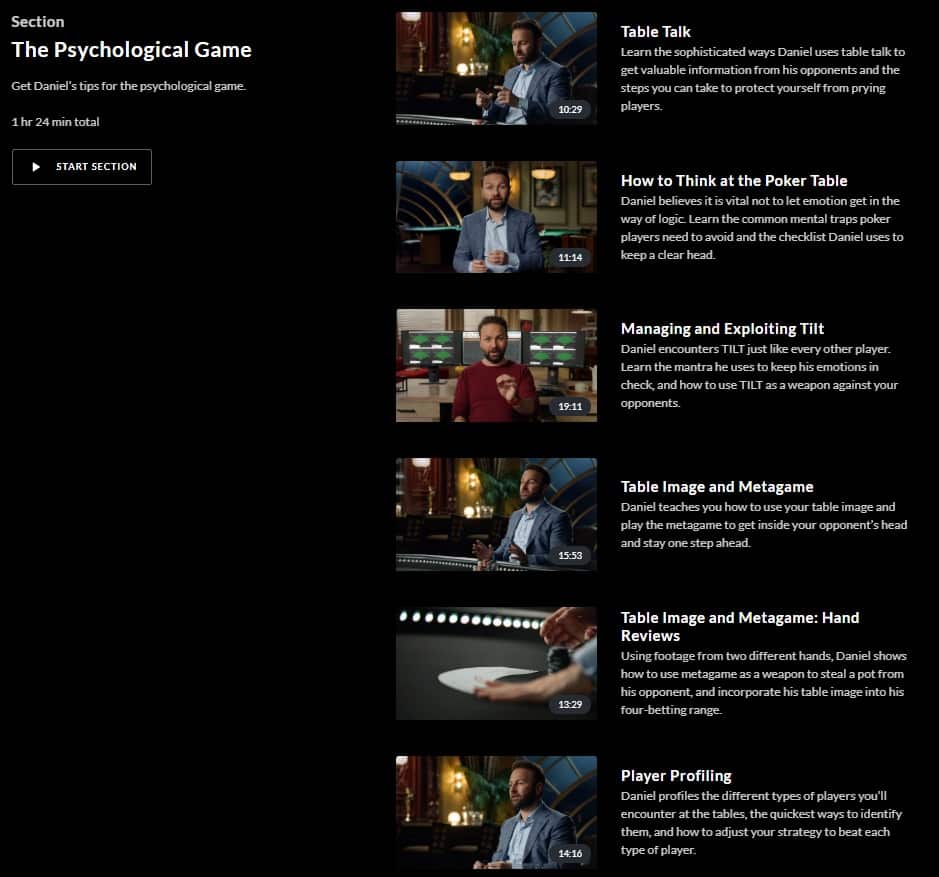 MasterClass Daniel Negreanu Psychological Game