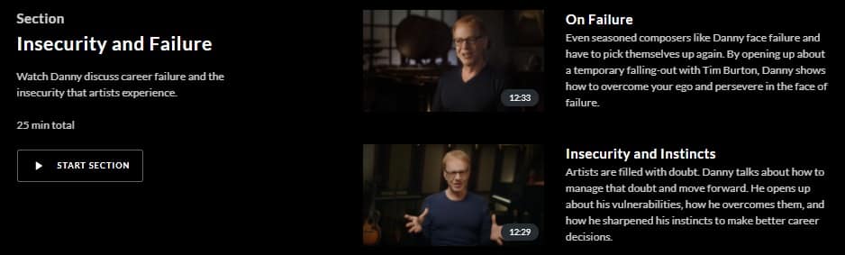 MasterClass Danny Elfman Insecurity and Failure