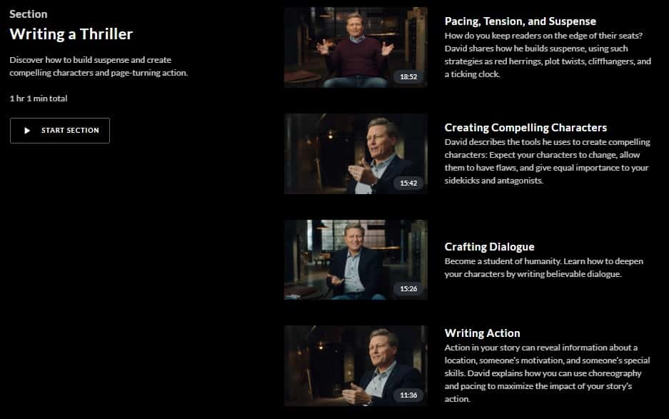 MasterClass David Baldacci Thriller Writing