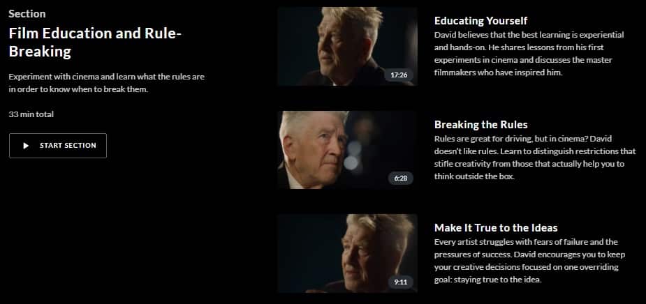 MasterClass David Lynch Film Education and Rule-Breaking