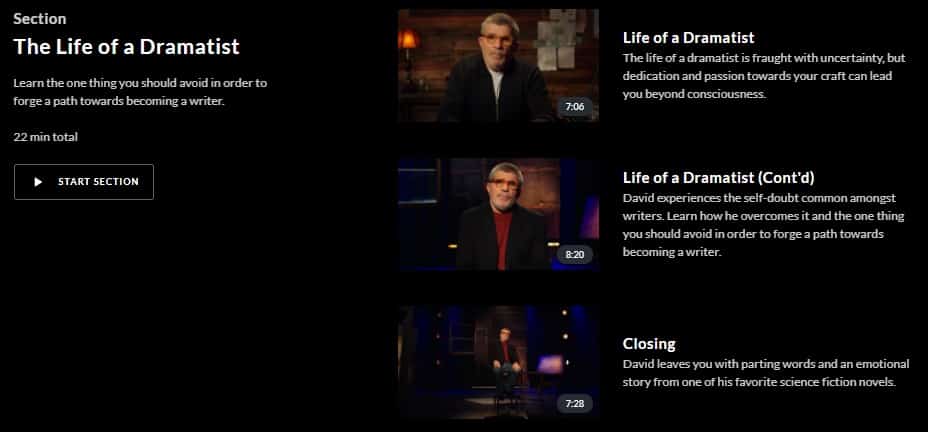 MasterClass David Mamet Life of a Dramatist