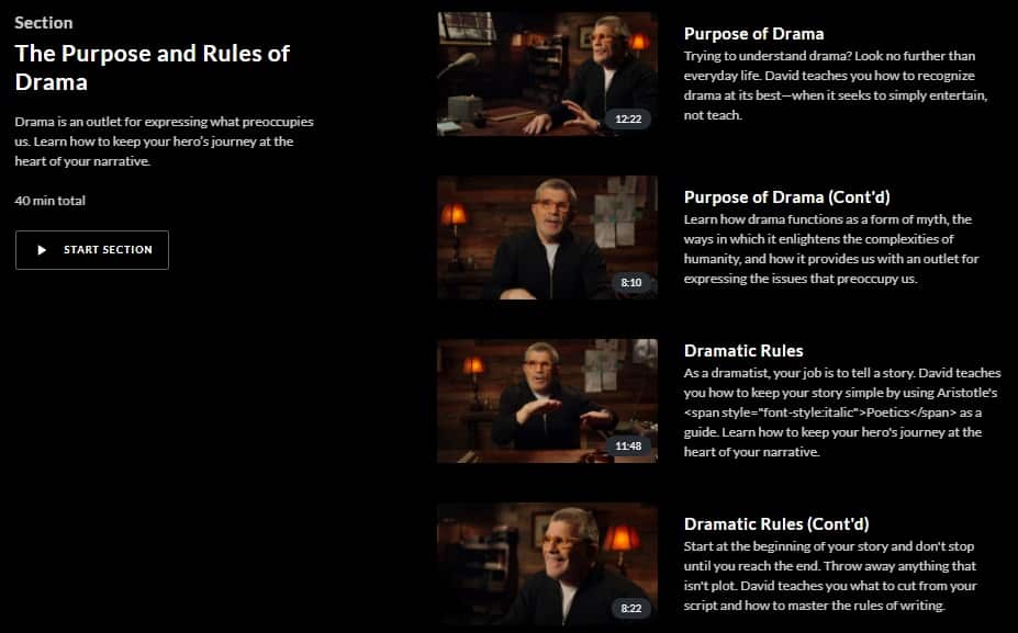 MasterClass David Mamet Purpose and Rules of Drama