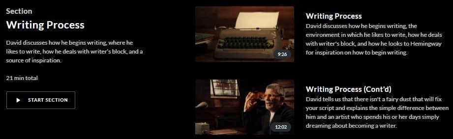 MasterClass David Mamet Writing Process