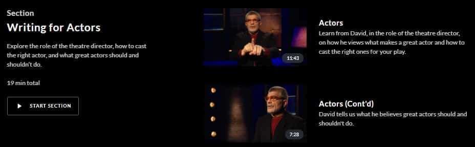 MasterClass David Mamet Writing for Actors