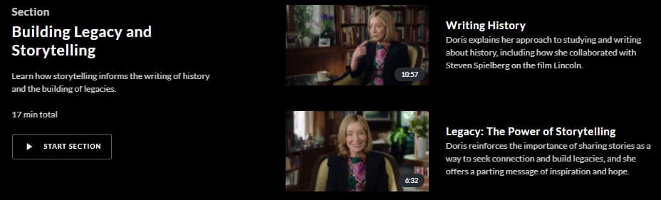 MasterClass Doris Kearns Goodwin Building Legacy and Storytelling