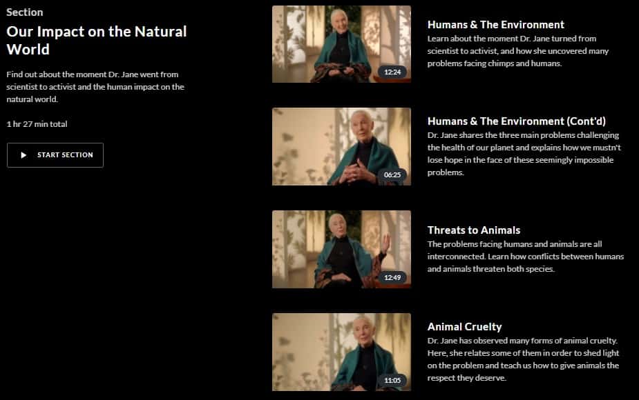 MasterClass Dr. Jane Goodall Impact on the Natural World 1