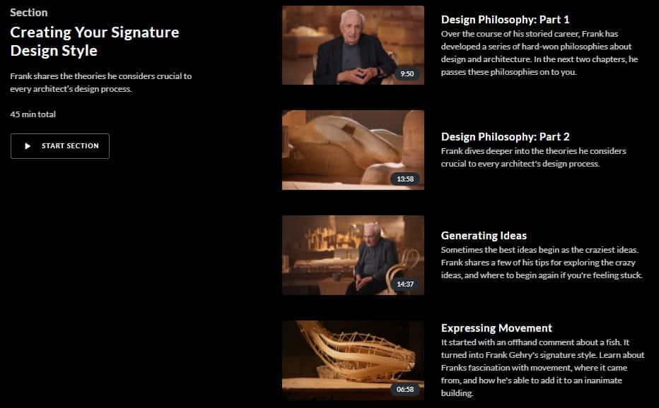 MasterClass Frank Gehry Creating Signature Design Style