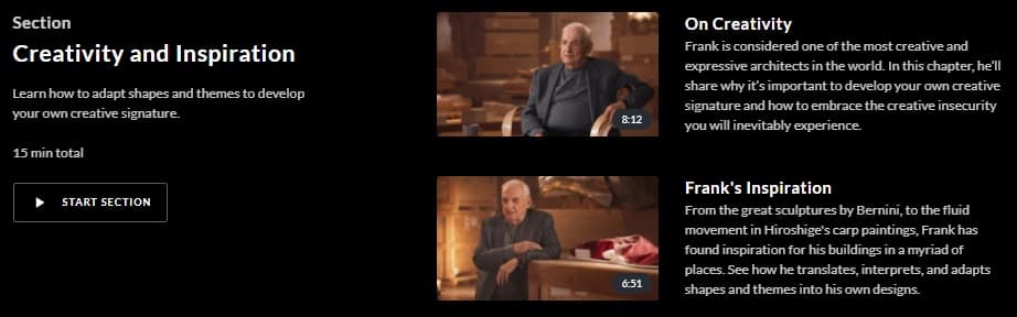 MasterClass Frank Gehry Creativity and Inspiration