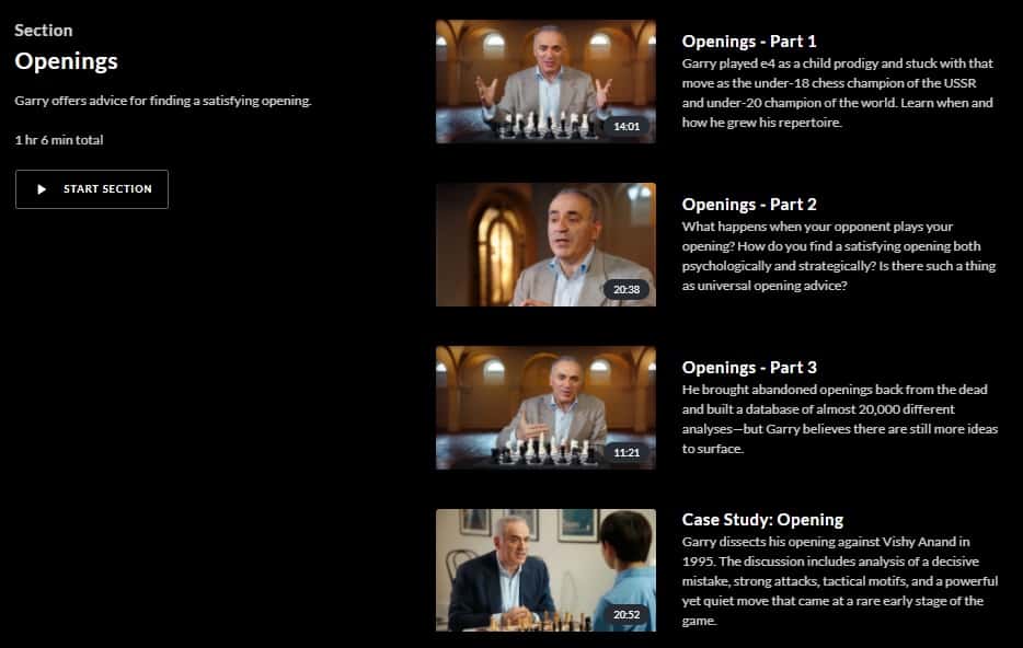 MasterClass Garry Kasparov Openings