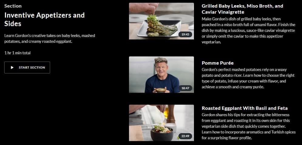 MasterClass Gordon Ramsay Appetizers and Sides