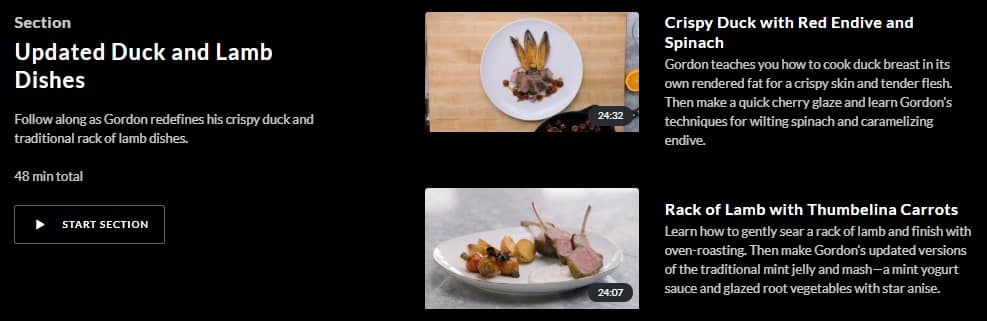 MasterClass Gordon Ramsay Duck and Lamb Dishes