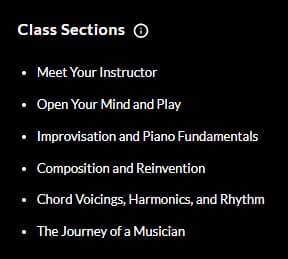 MasterClass Herbie Hancock Class Sections