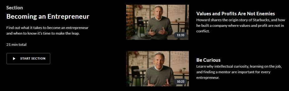 MasterClass Howard Schultz Becoming an Entrepreneur