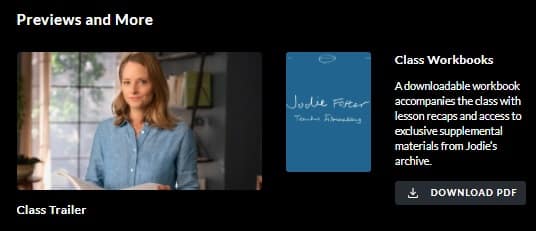 MasterClass Jodie Foster Workbook