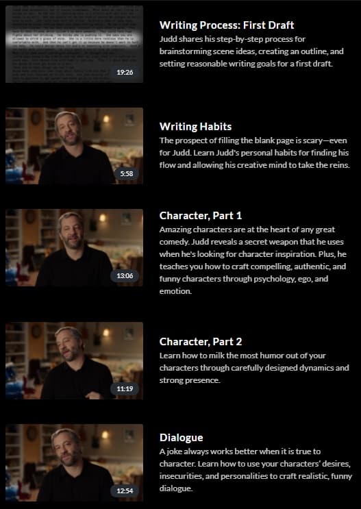 MasterClass Judd Apatow Comedic Screenwriting 2