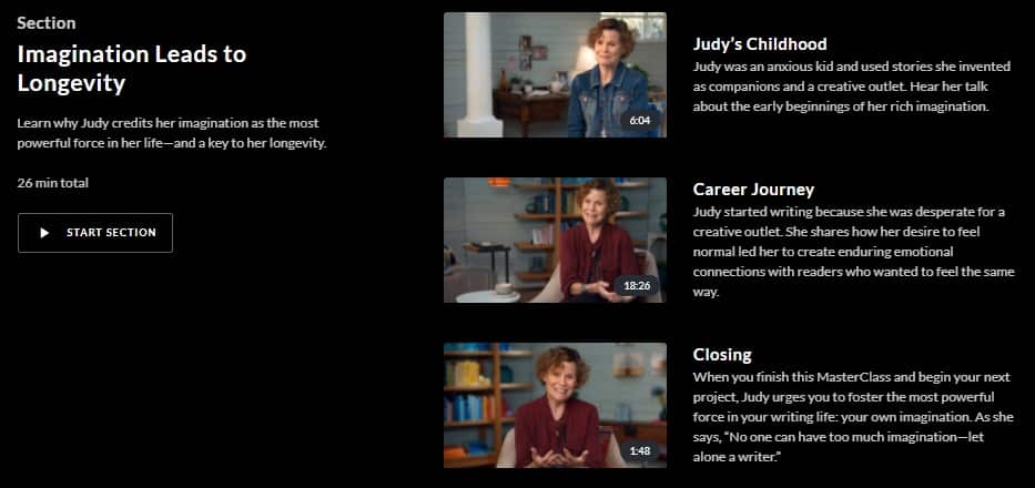 MasterClass Judy Blume Imagination Leads to Longevity