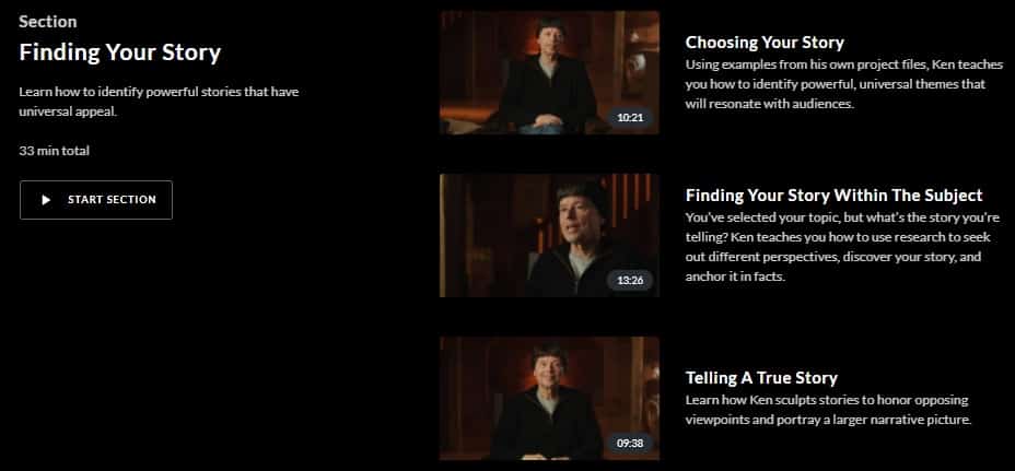 MasterClass Ken Burns Finding Story