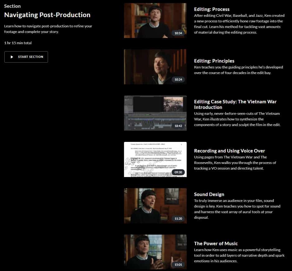 MasterClass Ken Burns Navigating Post-Production