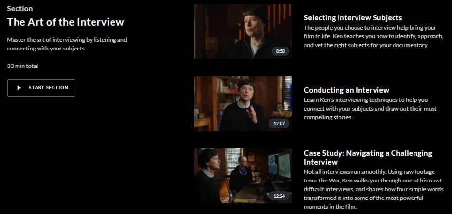 MasterClass Ken Burns The Art of the Interview