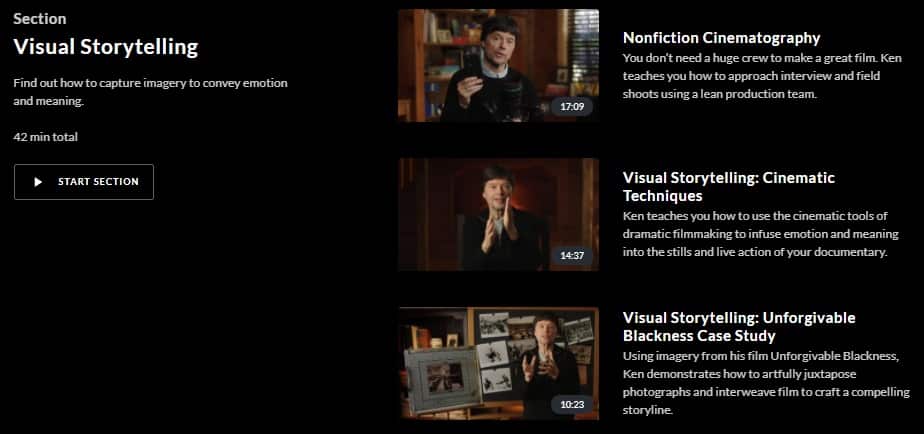 MasterClass Ken Burns Visual Storytelling