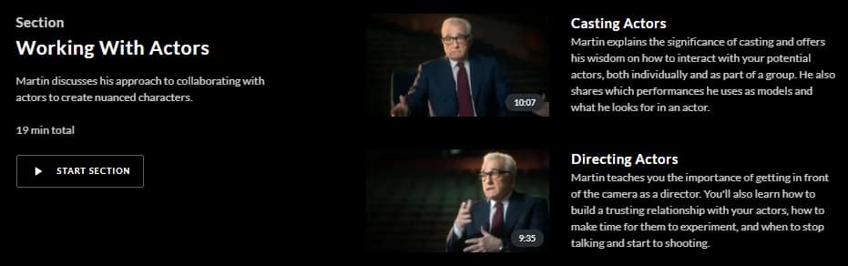 MasterClass Martin Scorsese Working With Actors