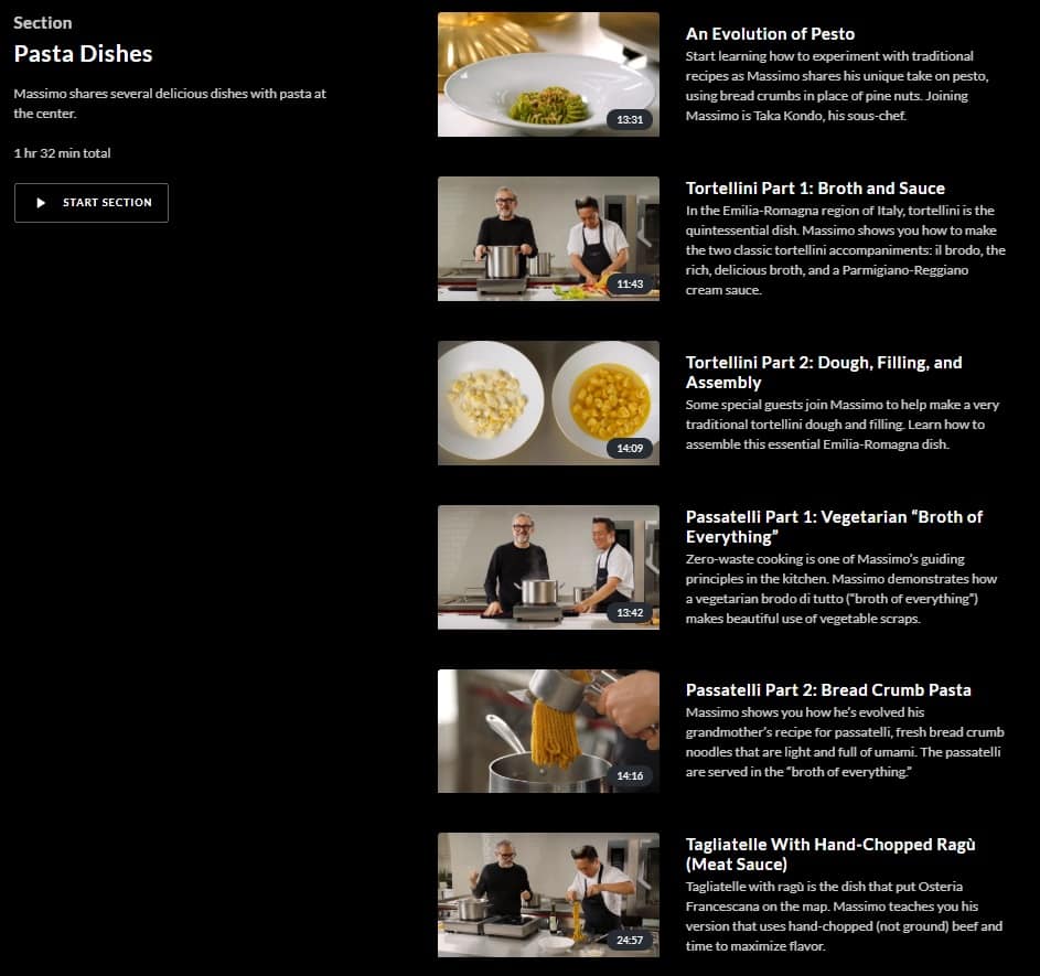 MasterClass Massimo Bottura Paste Dishes
