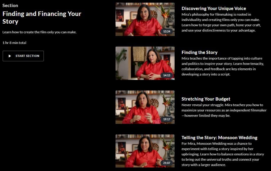 MasterClass Mira Nair Finding and Financing Story