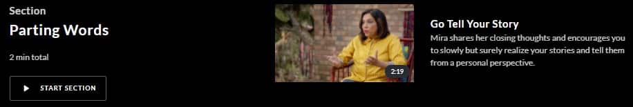 MasterClass Mira Nair Parting Words