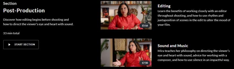 MasterClass Mira Nair Post-Production