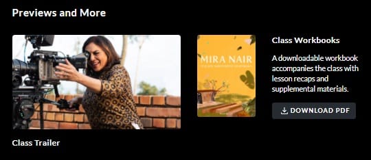 MasterClass Mira Nair Workbook