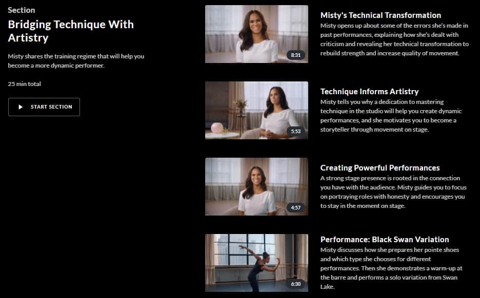 MasterClass Misty Copeland Bridging Technique With Artistry